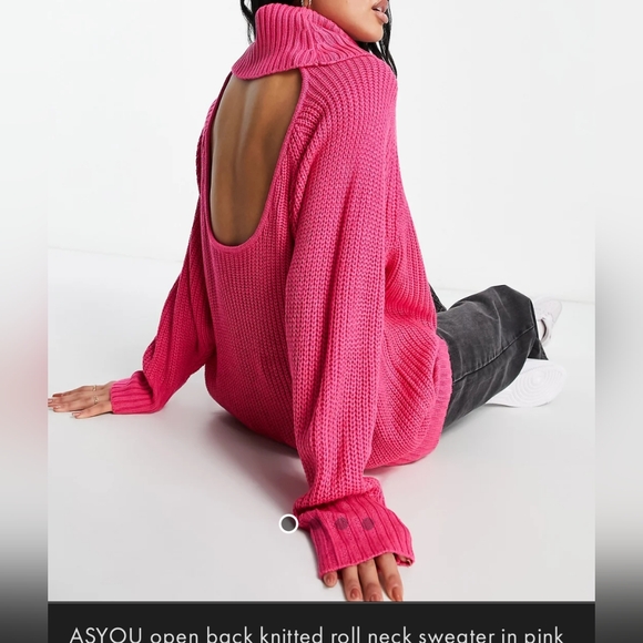 ASOS Open Back Turtleneck Sweater - Picture 1 of 4